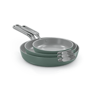 Ninja NeverQuit™ 3-Piece Ceramic Frying Pan Set in Forest Sage