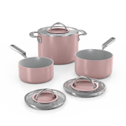 Ninja NeverQuit™ 6-Piece Ceramic Saucepan Cookware Set in Pink