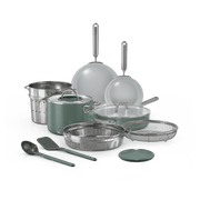 Ninja NeverQuit™ 12-Piece Ceramic Cookware Set, Bone & Silver