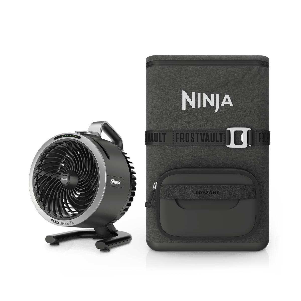 Shark Portable Misting Fan & Ninja 36 Can Backpack Cooler Bundle