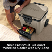 Ninja FrostVault™ 30qt Wheeled Cooler with Cold Dry Zone in Plum
