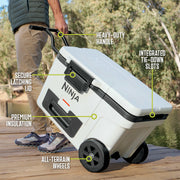 Ninja FrostVault™ 45qt Cooler with Wheels & Accessories in Charcoal Gray