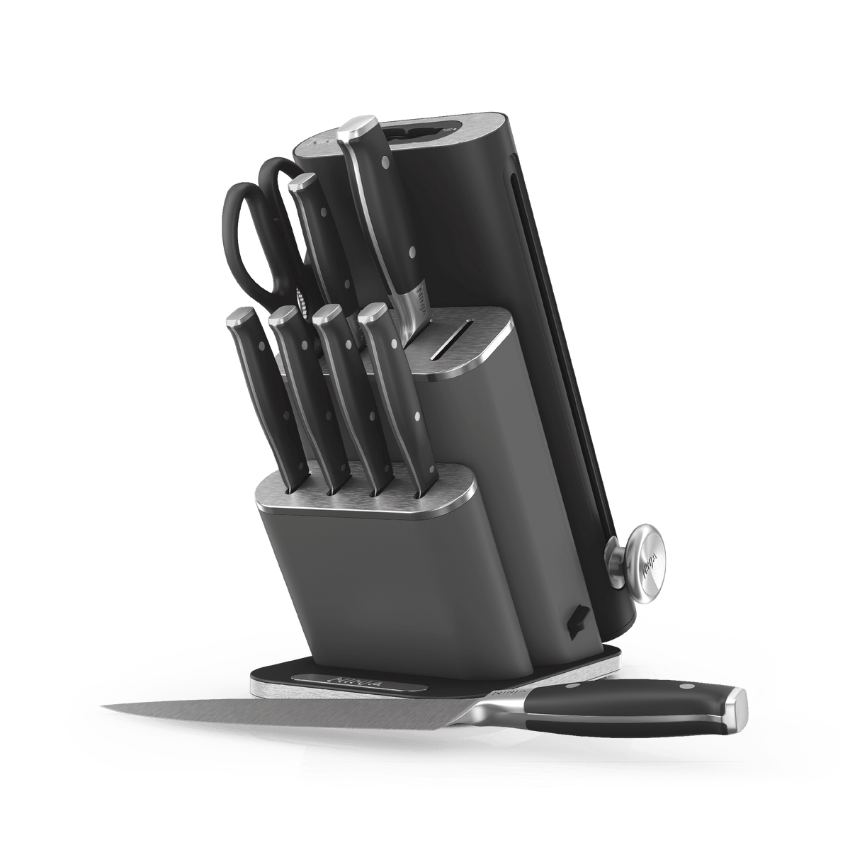 Ninja NeverDull® 10-Piece German Steel Knife Set with Removable Sharpener in Black